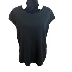 Boden | Black Cap Sleeve Relaxed T-Shirt 100% Cotton | Sz L